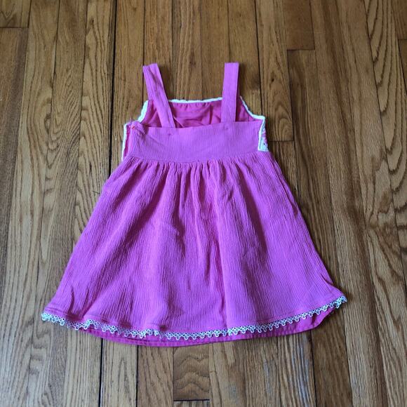 Haute Hippie EUC Toddler 100% Cotton Pink Sundress Crochet Bodice Size 3T - Picture 5 of 5